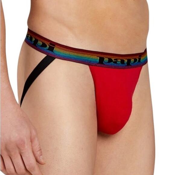 Papi Men's 3-pack Jockstraps Blue Red Black Large - Picture 6 of 7